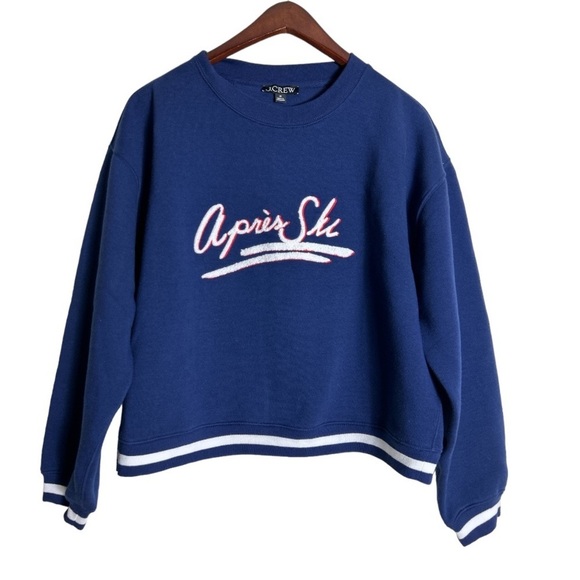 J Crew Heritage Fleece Après-ski Graphic Sweatshirt Size M - Picture 1 of 10
